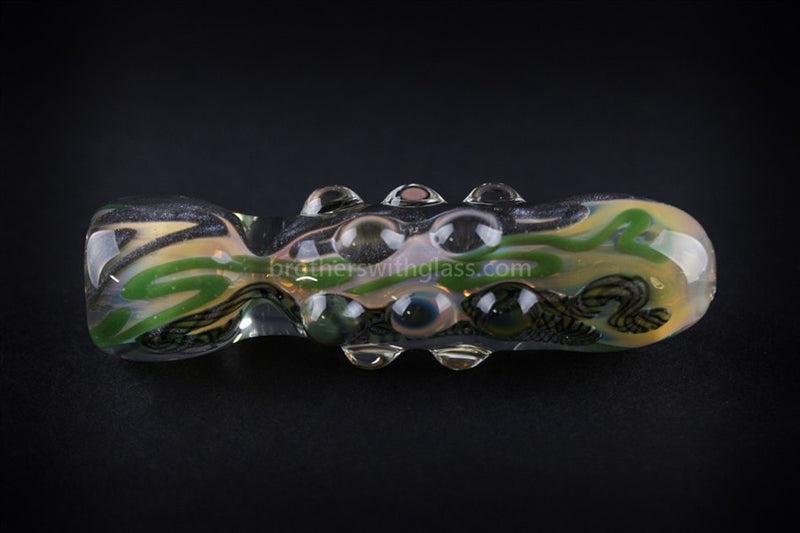 Greenlite Glass Inside Out Marbled Chillum Hand Pipe.