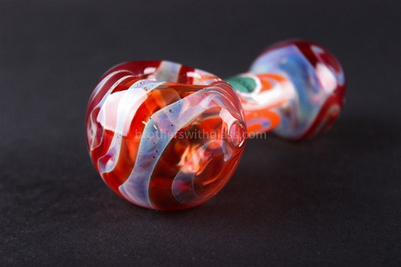 Greenlite Glass Squiggly Hand Pipe - Red.