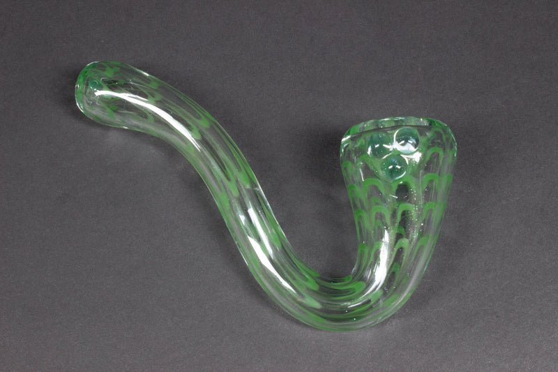 Gremlin Glass Color Raked Sherlock Hand Pipe.