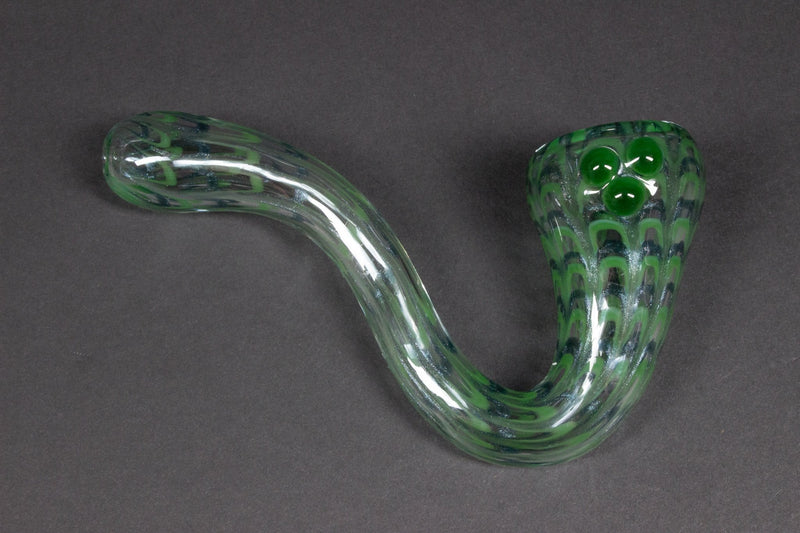 Gremlin Glass Color Raked Sherlock Hand Pipe.