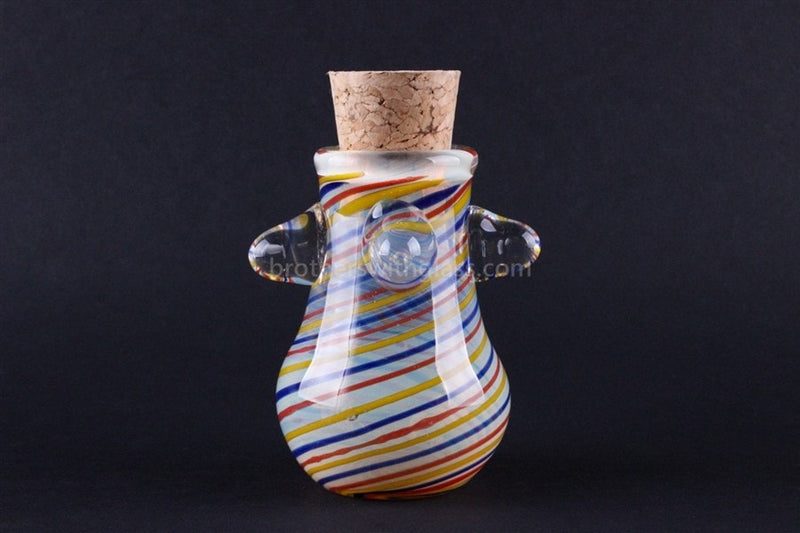 Heady Glass 4 in Jar Stripes Color Wrapped With Cork.