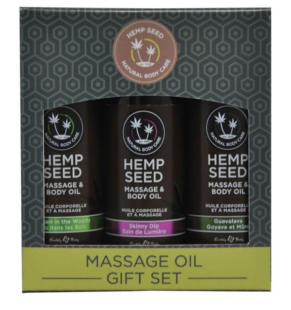 Hemp Seed Massage Oil Gift Set.