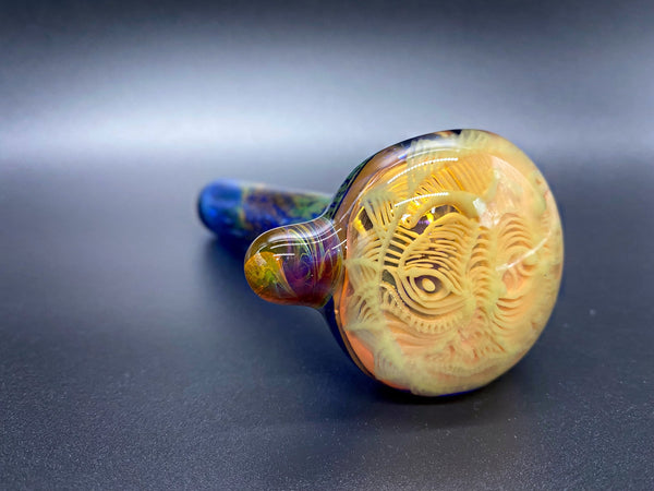 Hilltree Glass Mandala Doodle Cap Hand Pipe - Style 1 Brothers with Glass