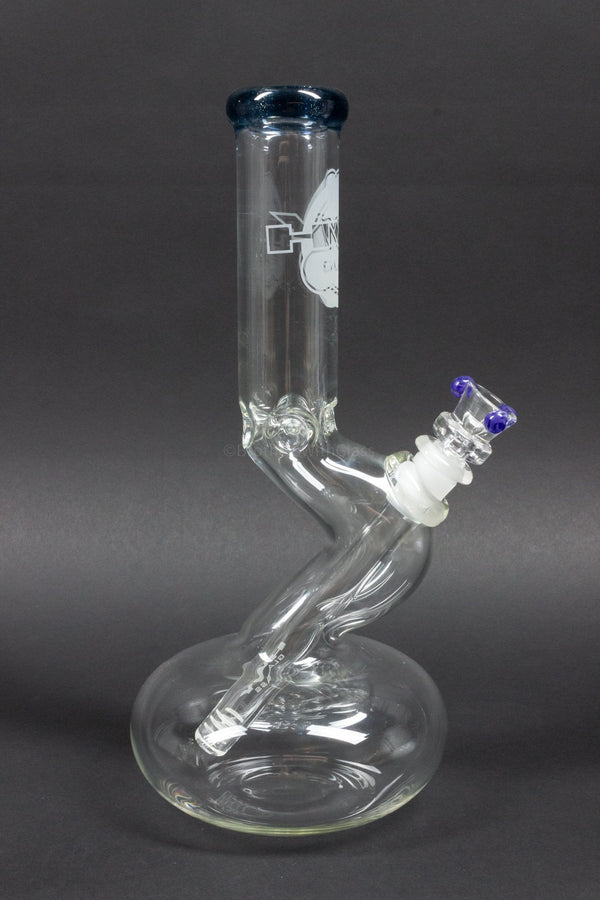 HVY Glass 10 In Bubble Bent Neck Bong - Blue Stardust.