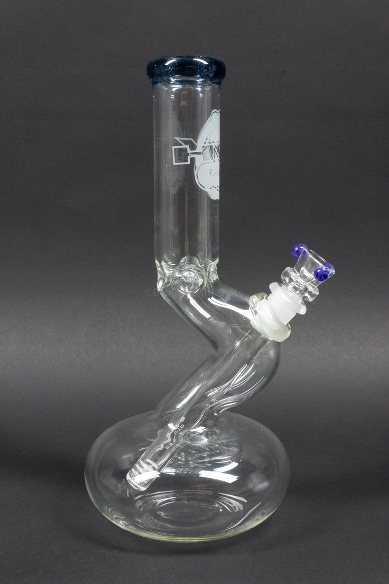 HVY Glass 10 In Bubble Bent Neck Bong - Blue Stardust.