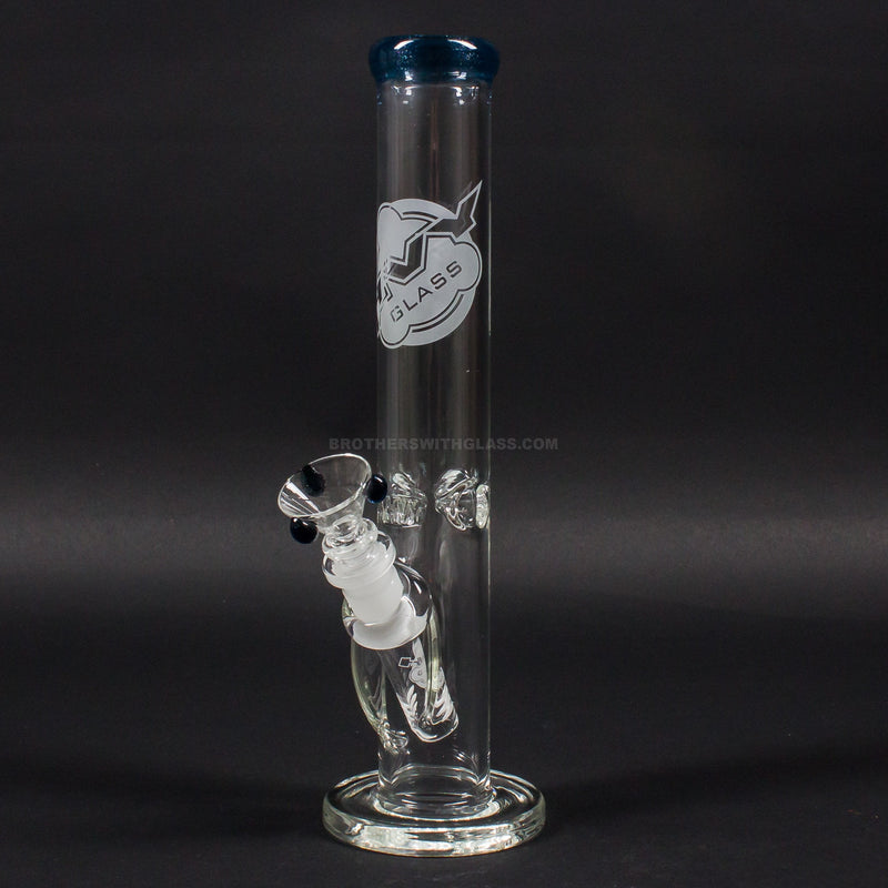 HVY Glass 10 In Color Wrap Straight Bong - Blue Stardust.