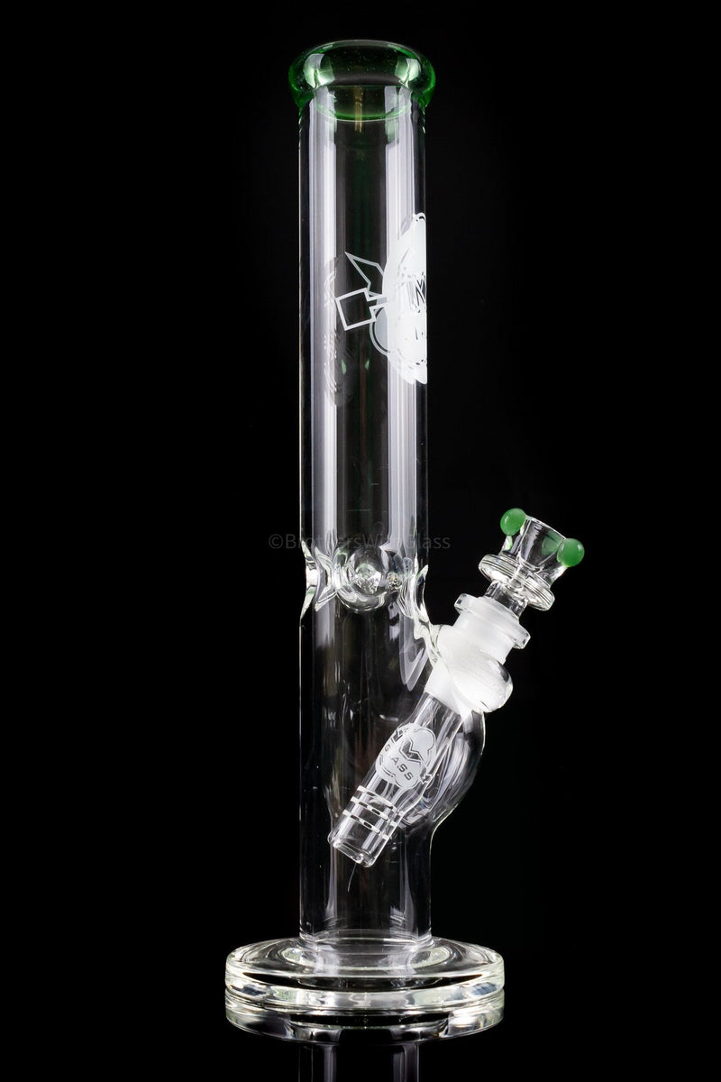HVY Glass 10 In Color Wrap Straight Bong - Green Stardust.