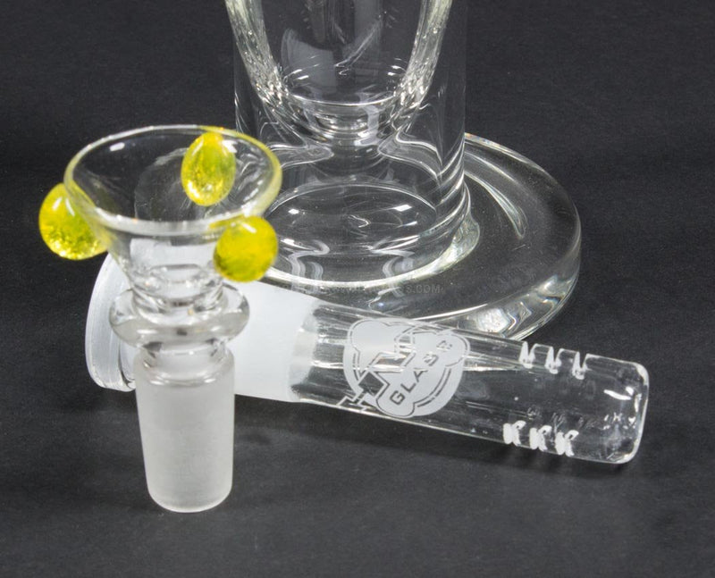HVY Glass 10 In Color Wrap Straight Bong - Lemon Drop.