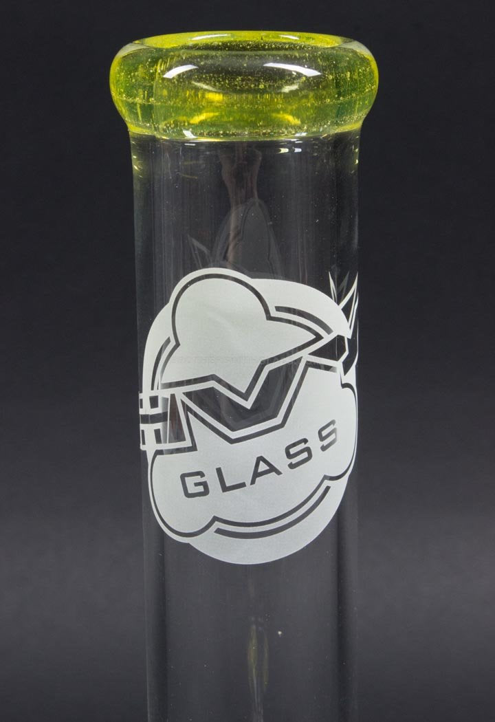 HVY Glass 10 In Color Wrap Straight Bong - Lemon Drop.