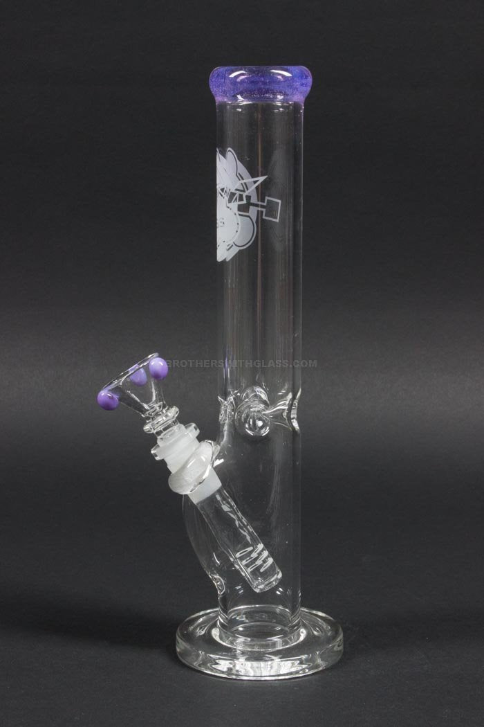 HVY Glass 10 In Color Wrap Straight Bong - Purple Lollipop.