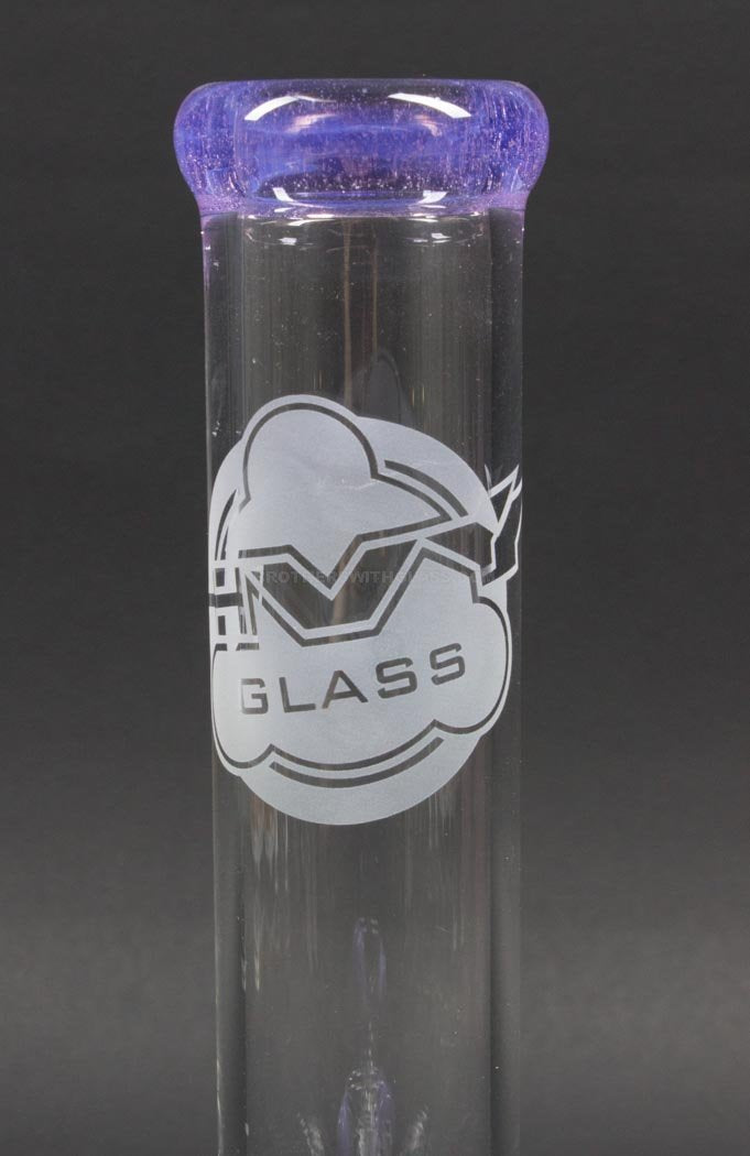 HVY Glass 10 In Color Wrap Straight Bong - Purple Lollipop.