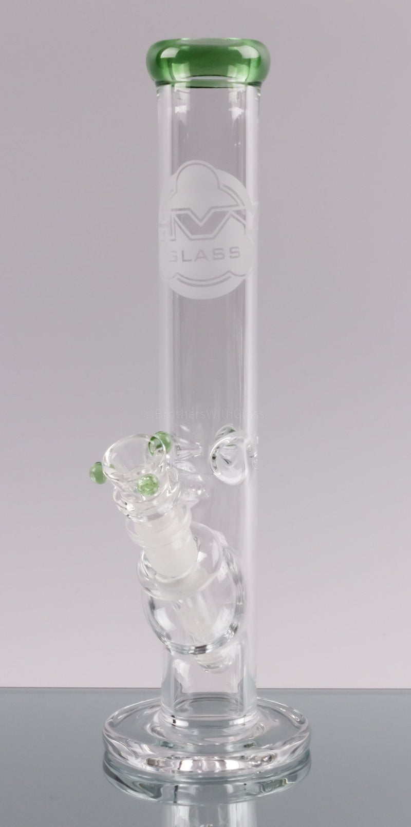 HVY Glass 10 In Color Wrap Straight Water Pipe - Green.