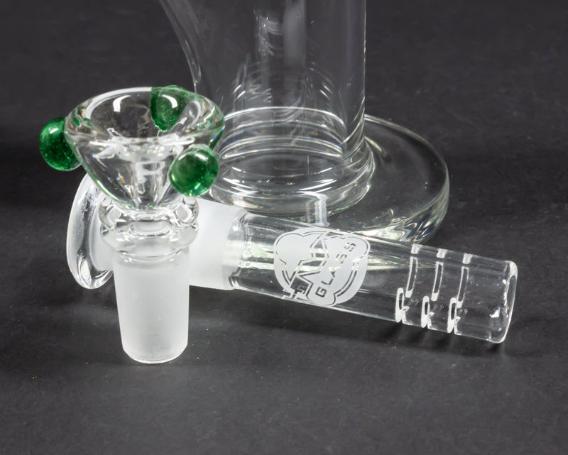HVY Glass 10 In Color Wrap Straight Water Pipe - Green Stardust.
