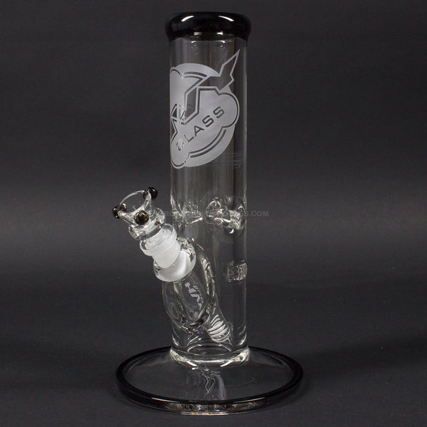 HVY Glass 10 Inch Straight 9mm Bong - Black.