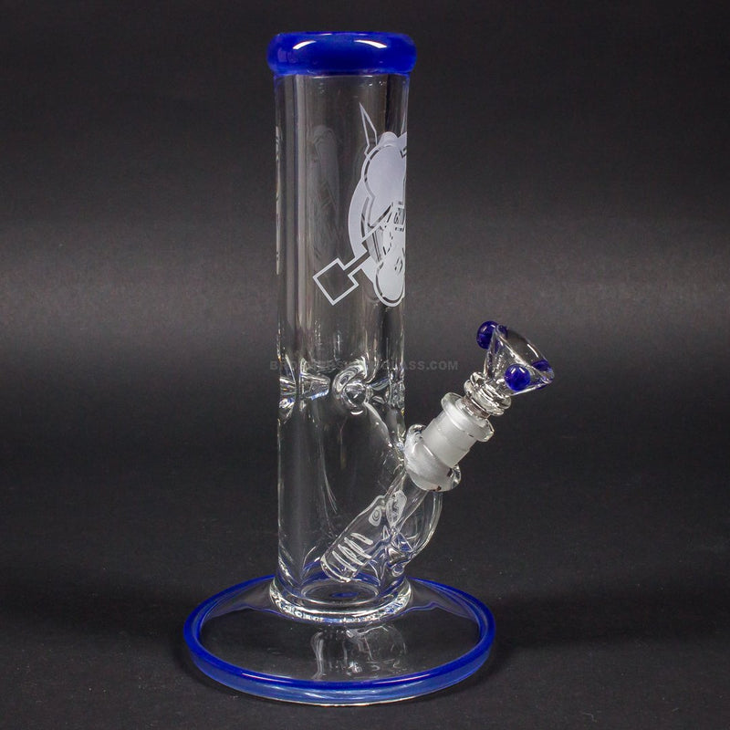 HVY Glass 10 Inch Straight 9mm Water Pipe - Cobalt Blue.