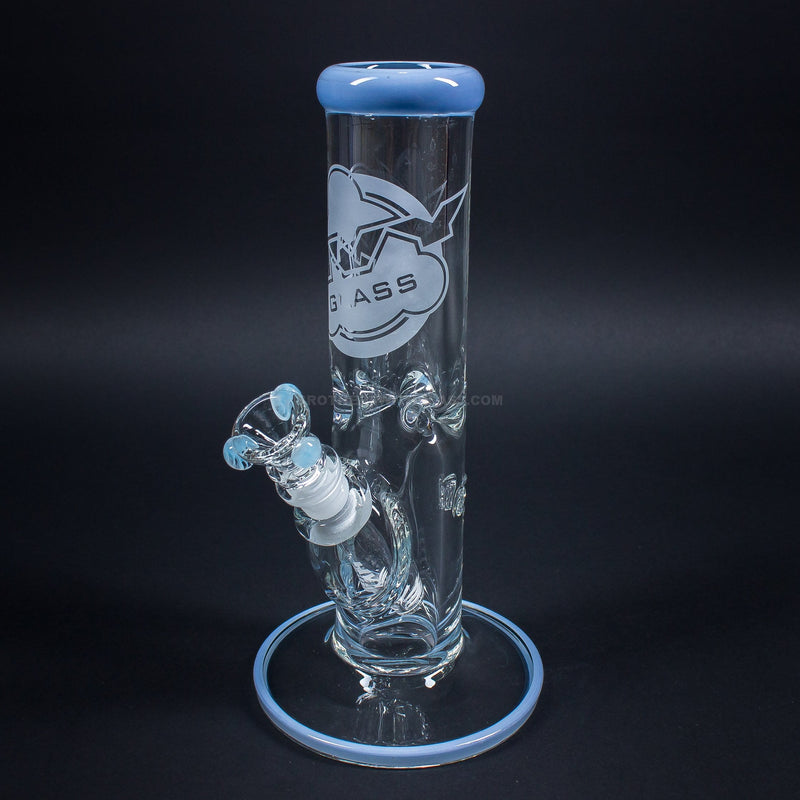 HVY Glass 10 Inch Straight 9mm Water Pipe - Sky Blue.