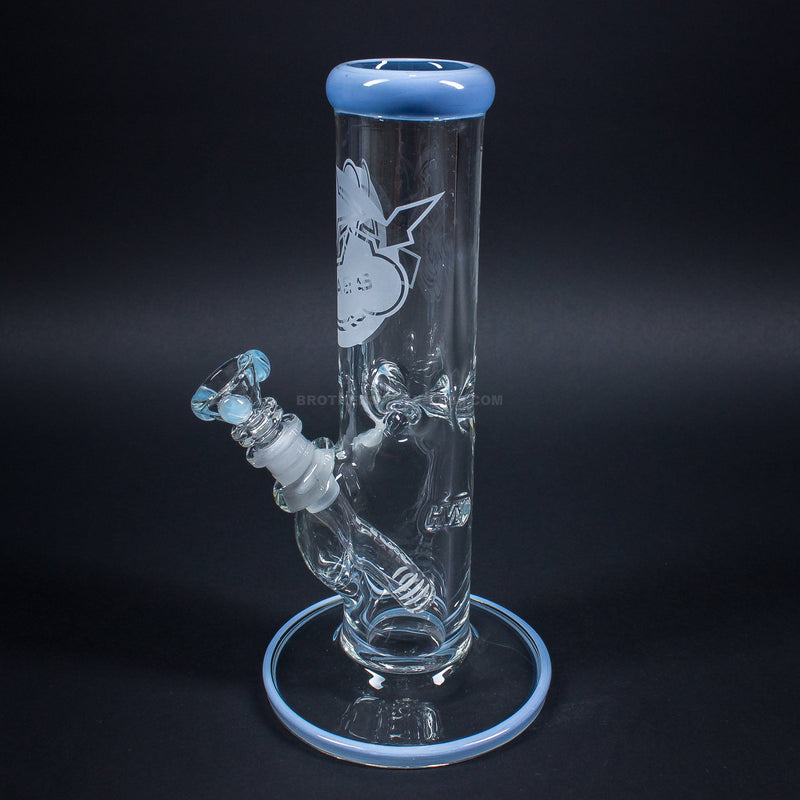 HVY Glass 10 Inch Straight 9mm Water Pipe - Sky Blue.