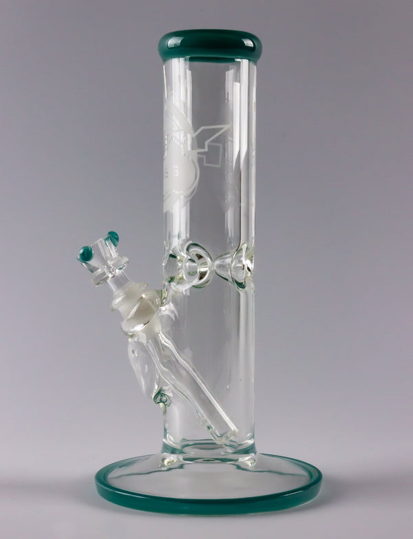 HVY Glass 10 Inch Straight 9mm Water Pipe - Teal.