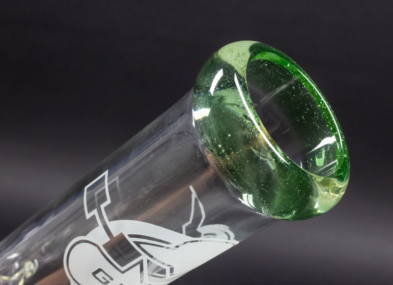 HVY Glass 11 in Beaker Water Pipe - Green Stardust.