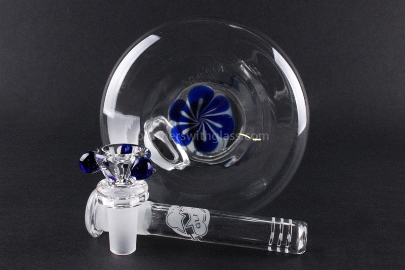 HVY Glass 11 in Worked Flower Beaker - Blue.