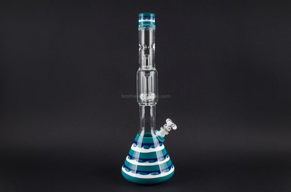 HVY Glass 16 in UFO Perc Beaker With Waves Water Pipe.