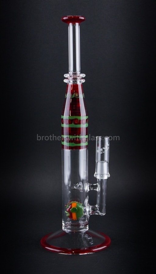 HVY Glass 32mm Straight Fish Perc Dab Rig - Rasta.