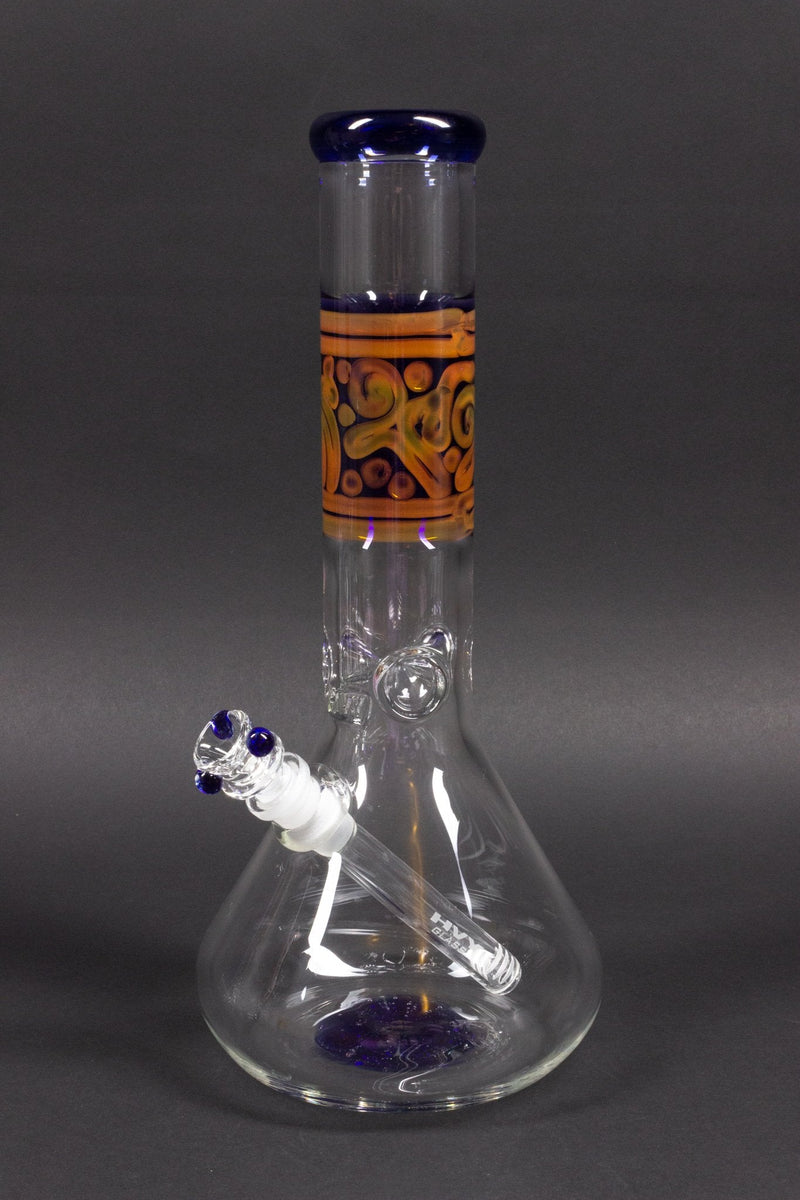 HVY Glass 50mm Color Coiled Fumed Beaker Bong.