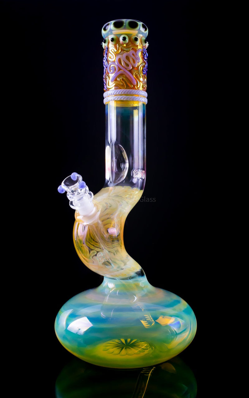 HVY Glass 50mm Fumed Bubble Bent Neck Bong - Purple.