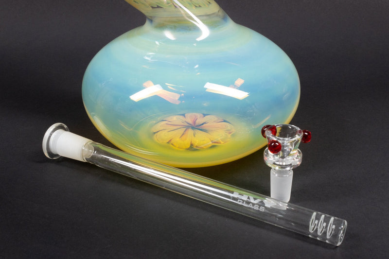 HVY Glass 50mm Fumed Bubble Bent Neck Bong - Red.