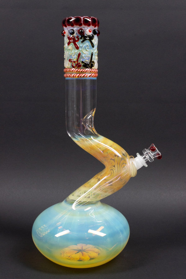 HVY Glass 50mm Fumed Bubble Bent Neck Bong - Red.