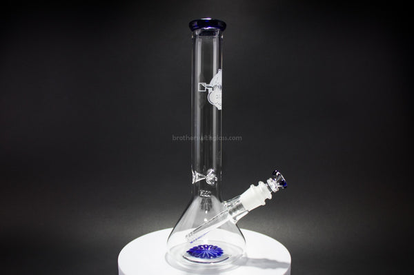 HVY Glass 50mm Large Joint and Wide Mouth Beaker Water Pipe - Blue.