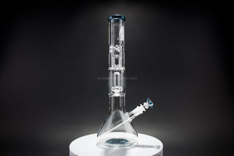 HVY Glass 9mm Beaker With Shower Head Water Pipe - Teal.