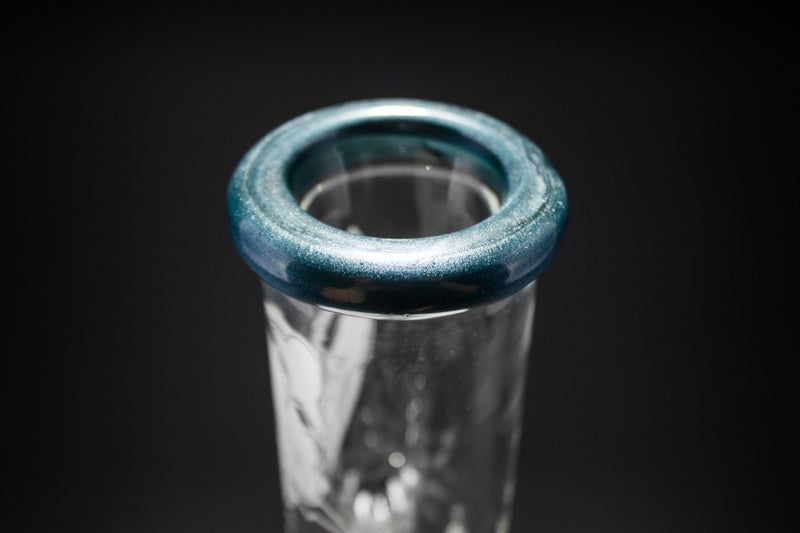 HVY Glass 9mm Beaker With Shower Head Water Pipe - Teal.