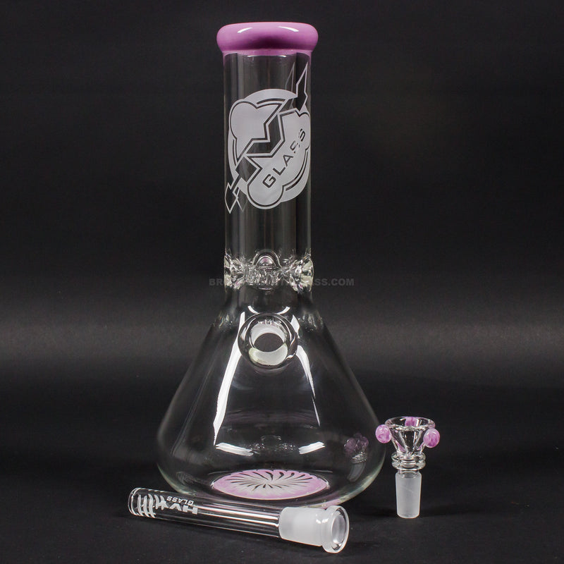 HVY Glass 9mm Color Wrap Beaker Bong - Pink.