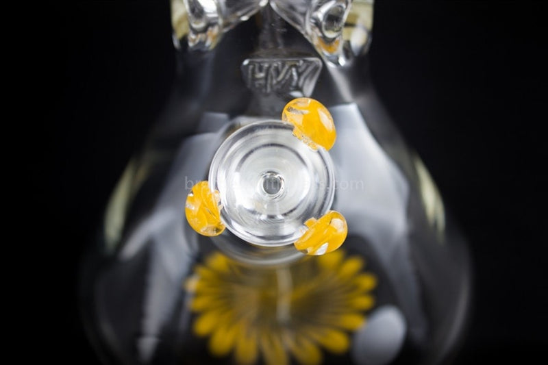 HVY Glass 9mm Color Wrap Beaker Bong - Sunshine Yellow.
