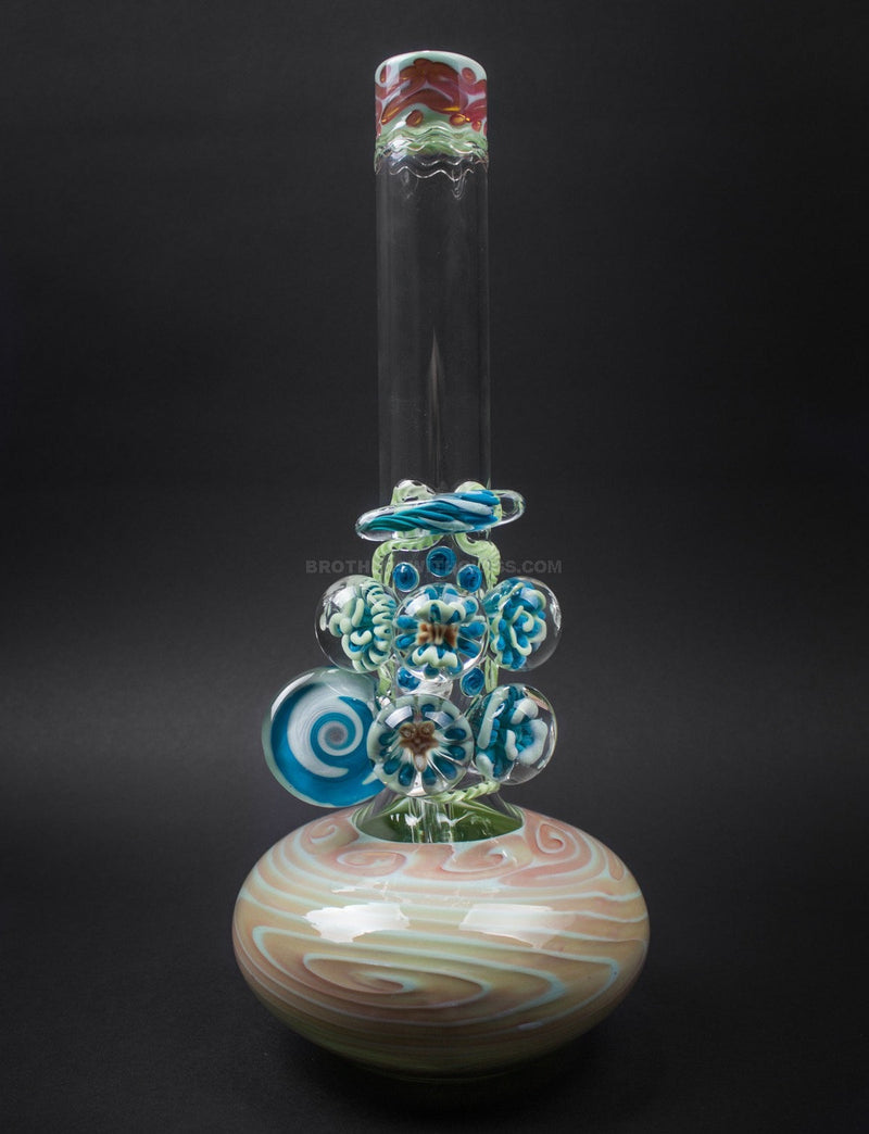 HVY Glass Bubble Bottom Water Pipe With 7 Marbles - Lime Sherbert.