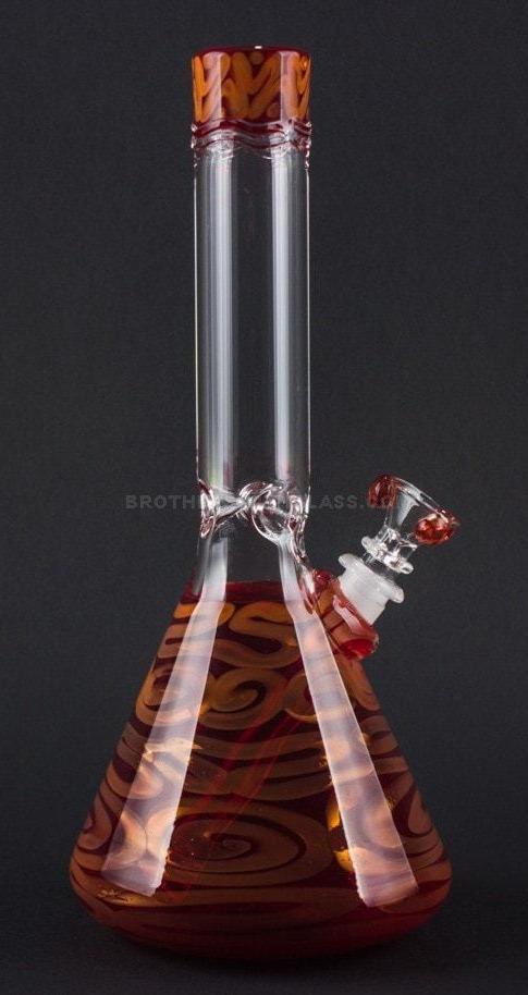 HVY Glass Coiled Color Beaker Bong - Ruby.