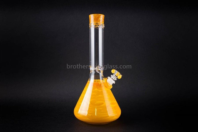 HVY Glass Coiled Color Beaker Water Pipe - Metallic Sunshine.