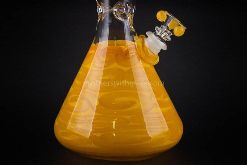 HVY Glass Coiled Color Beaker Water Pipe - Metallic Sunshine.