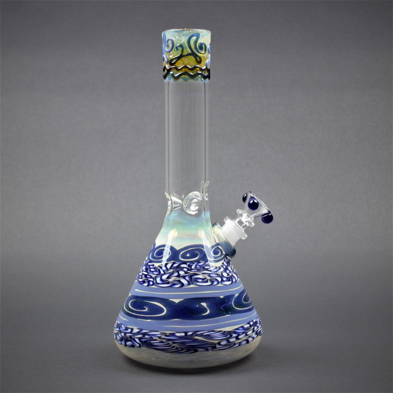 HVY Glass Color Coiled Beaker Bong - Blue.