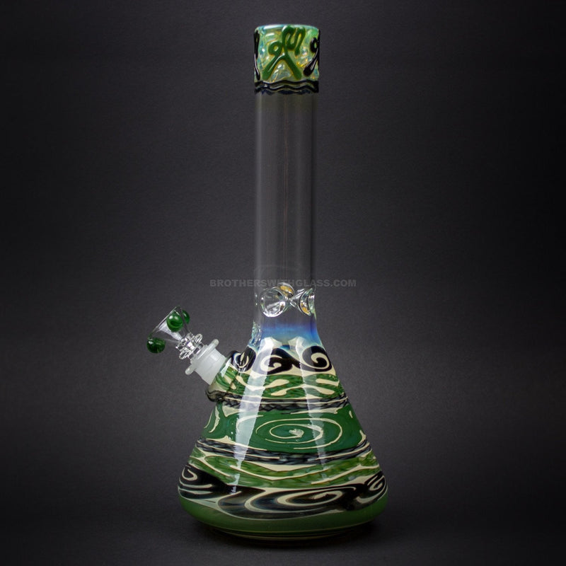 HVY Glass Color Coiled Beaker Bong - Green.