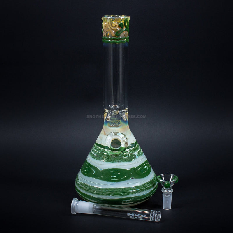 HVY Glass Color Coiled Beaker Bong - Green.