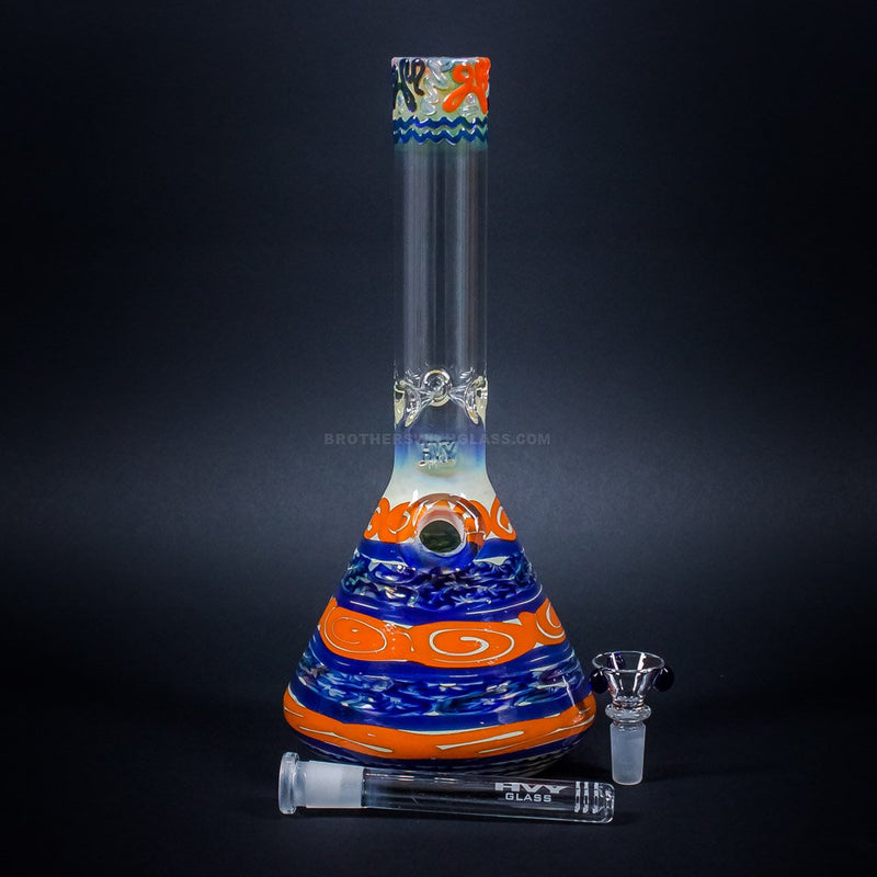 HVY Glass Color Coiled Beaker Bong - Orange.