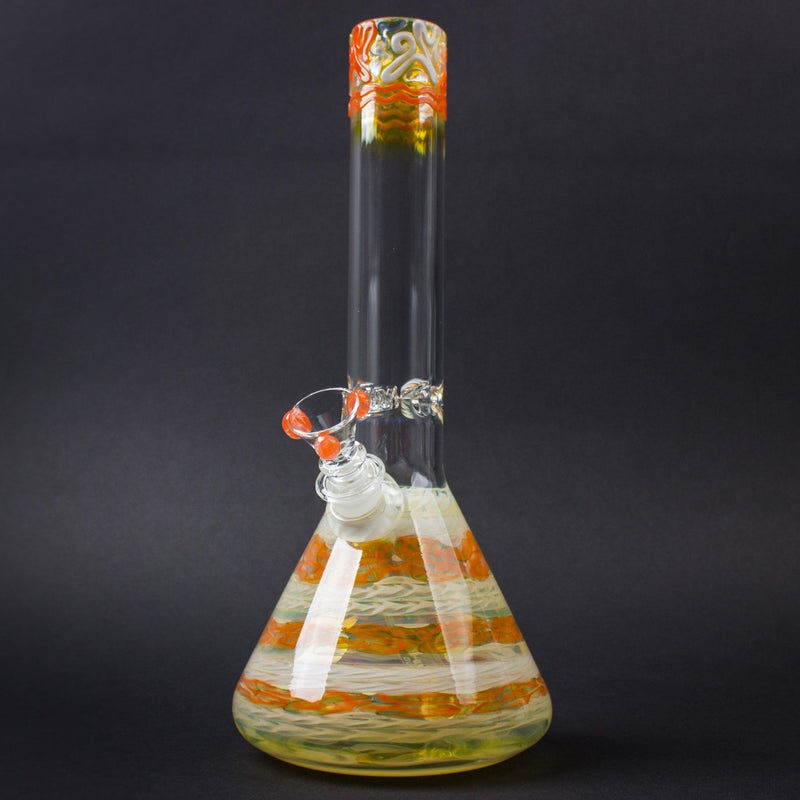 HVY Glass Color Coiled Beaker Bong - Orange.