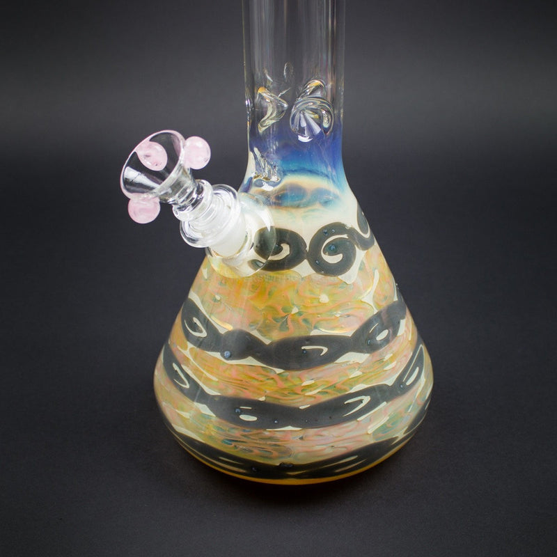 HVY Glass Color Coiled Beaker Bong - Pink.