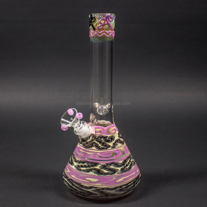 HVY Glass Color Coiled Beaker Bong - Pink.