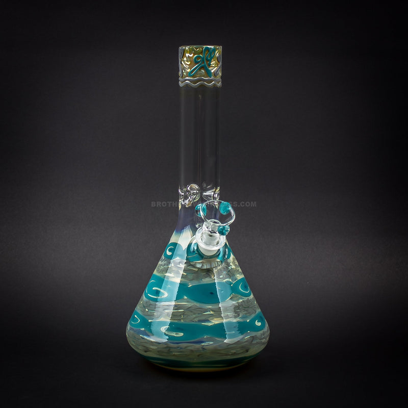 HVY Glass Color Coiled Beaker Bong - Teal.