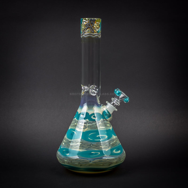 HVY Glass Color Coiled Beaker Bong - Teal.
