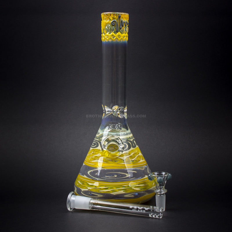 HVY Glass Color Coiled Beaker Bong - Yellow.