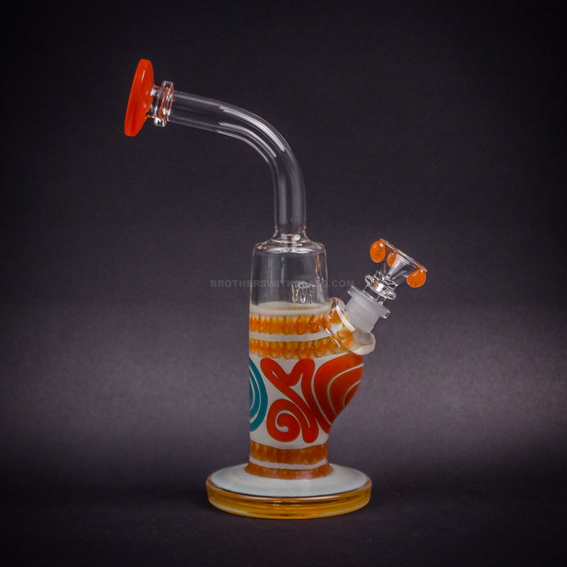 HVY Glass Color Coiled Bent Neck Bong - Orange.